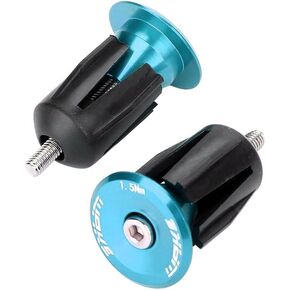 Vbestlife Bar End s, 1 Pair Aluminum Alloy Handlebar Handle Grip Bar End Plugs for Mountain Bike, Road Bicycle, MTB, BMX (Black, Red, Gold, Blue, Green, Titanium)(Blue) Teal bar end Plugs