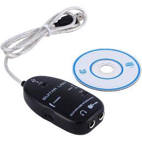 Yoidesu USB Guitar Link Cable Guitar to USB Interface Cable Link Audio for PC Recording Adapter