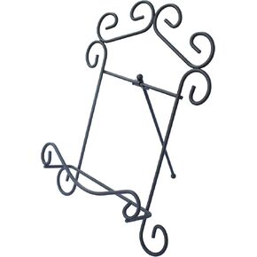 11" Black Scroll Easel Stand Display Plate Book Holder