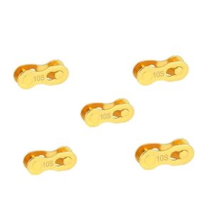 Bicycle Chain Master Link Reusable Bike Chain Connecting Link, for 10 Speed, Road Bicycle and Mountain Bike, Metal Bike Master Link, Bicycle Chain Missing Link Connector, 5 Set Pack Gold