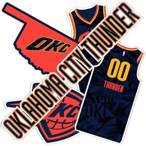 Desert Cactus Oklahoma City Thunder Stickers OKC NBA Officially Licensed Vinyl Decal Laptop Water Bottle Car Scrapbook (City Edition 2023)
