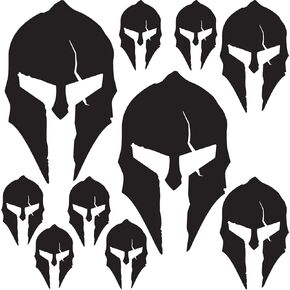 مجموعة ملصقات لخوذة Spartan - ألوان ثابتة - قصة محيطية - حزمة فينيل عالية الجودة (صغير، أسود غير لامع)