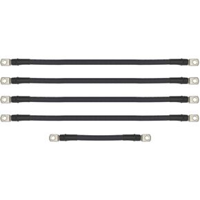 Aftermarket 1/0 Gauge Golf Cart Battery Cables Fits EZGO TXT PDS Medalist 36V 36 Volt Golf Carts(Battery Bank Wiring Cables Only) 5 Piece Set 1994 and Up