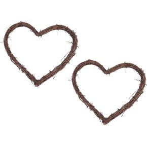 YYCRAFT Natural Grapevine Heart Wreaths Valentine Miniature Holiday Decor Bridal Shower Wedding (8 Inch, 4 Pack)