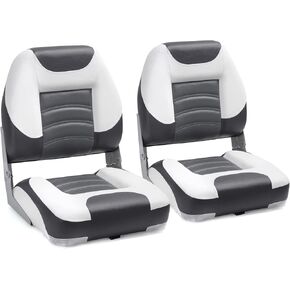 NORTHCAPTAIN T1 Deluxe Low Back Folding Fishing Boat Seats 2 Pack - Premium Bass/Jon/Pontoon Boat Chairs,4 Mounting Screws Included in Kuwait