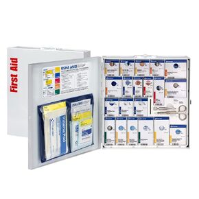 First Aid Only 746005 Ansi 2015 Compliant Large Metal Smartcompliance Food Service First Aid Cabinet, With Medications