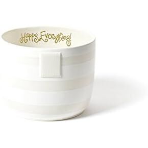 Happy Everything White Stripe Mini Bowl