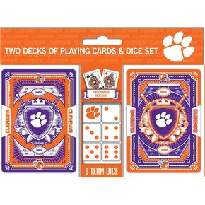 MasterPieces NCAA Clemson Tigers 2 Pack Cards and Dice Set