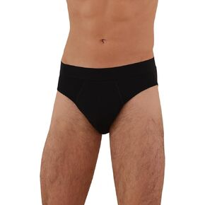AIRCUTE Washable Urine Incontinence Underwear for Men, Reusable Cotton Absorbency Leakproof Protective Briefs 90ML (Black, Medium)