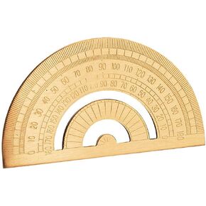 1 Piece Gold Brass Retro Semicircle Protractor Drawing Copper Ruler Angle Measure Tool Stationery Math Geometry Gift