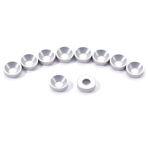 [10PCS] USA Made Anodized Aluminum Colored Finishing Washers - (Electric Red) - (0.435in. Dia.) Flat Top - for KYDEX Holsters, Auto Trim, Art Projects, Home DIY