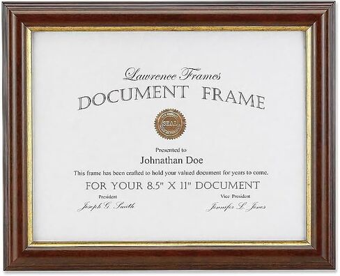 Lawrence Frames 185111 Walnut and Gold Document Picture Frame, 11 by 14-Inch in Kuwait