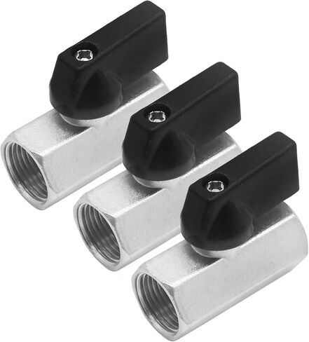 3PCS Mini Brass Ball Valve Shut Off Switch, Female x Female NPT Thread Pipe Fitting (1/4 inch) in Saudi Arabia