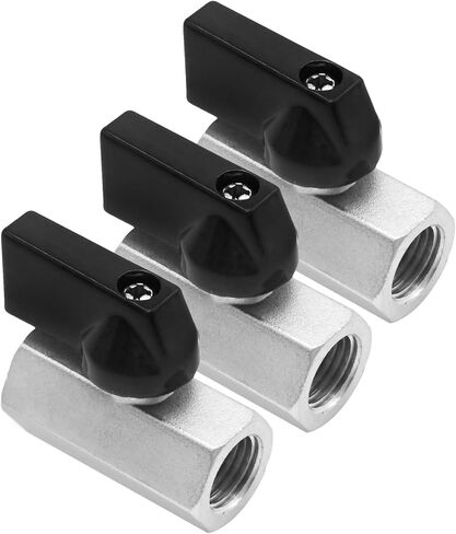 3PCS Mini Brass Ball Valve Shut Off Switch, Female x Female NPT Thread Pipe Fitting (1/4 inch) in Saudi Arabia