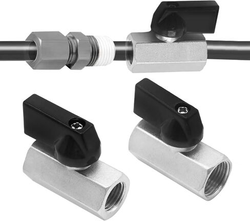 3PCS Mini Brass Ball Valve Shut Off Switch, Female x Female NPT Thread Pipe Fitting (1/4 inch) in Saudi Arabia