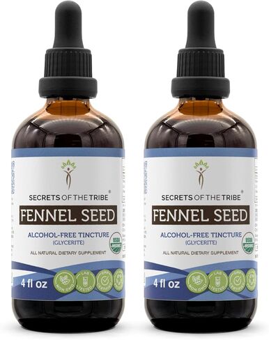 Secrets of the Tribe Fennel Seed Tincture Alcohol-Free Extract, USDA Organic Fennel (Foeniculum vulgare) Dried Seed (4 FL OZ) in Saudi Arabia