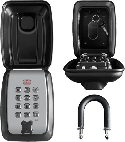 RESET-G14 4 Digit Combination Storage Wall Mount House Key Lock Box,Push Button Lock Box & Protective Shell for Outside Weatherproof,Large Capacity,Black in Saudi Arabia