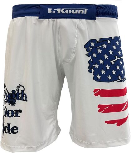 Strength, Honor and Pride Sublimated American Flag MMA Fight Shorts Muay Thai boxer Kickboxing BJJ Training short in Saudi Arabia