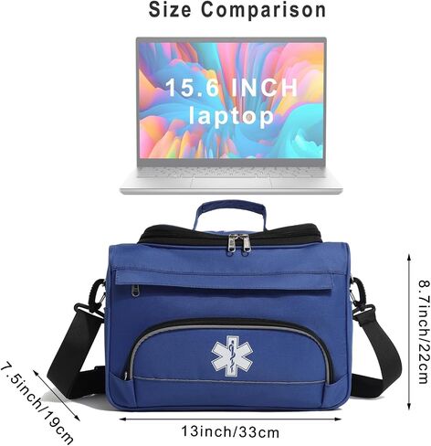 Empty Red First Responder Bag On Call Trauma Bag EMT First Aid Carrier for Paramedics and Emergency Medical Supplies Kit (Blue) in Saudi Arabia
