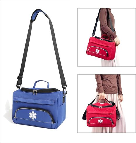 Empty Red First Responder Bag On Call Trauma Bag EMT First Aid Carrier for Paramedics and Emergency Medical Supplies Kit (Blue) in Saudi Arabia
