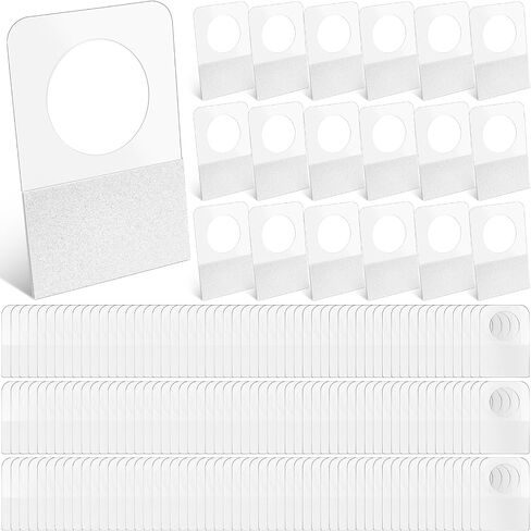 Blulu 3000 Pcs Hang Tabs Slot Hole Self Adhesive Hanging Tabs Hang Tags Transparent Sticky Tabs for Retail Displays in Business Shops(0.875 x 1.25 in, Round) in Saudi Arabia