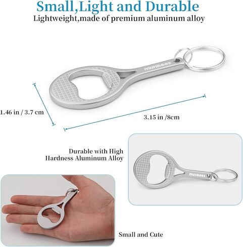 Tennis Bottle Opener Keychain 2 Pack Aluminium Key Opener, Outdoor Travel Accessories Blue in Saudi Arabia