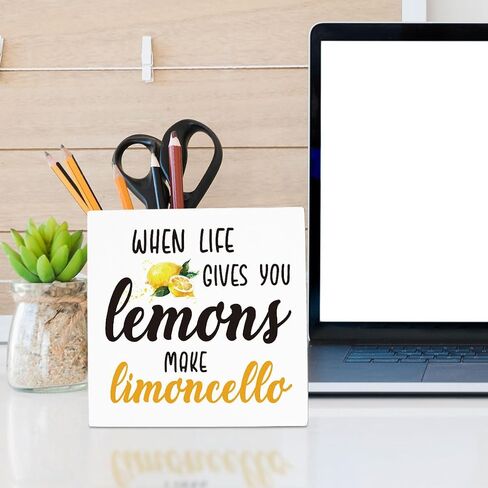 Summer Decor, Summer Decorations for Home Office, Summer Sign, Lemon Sign, Lemon Kitchen Decor, Pucker Up Buttercup Sign, Summer Office Desk Decor 5 X 5 Inch in Saudi Arabia