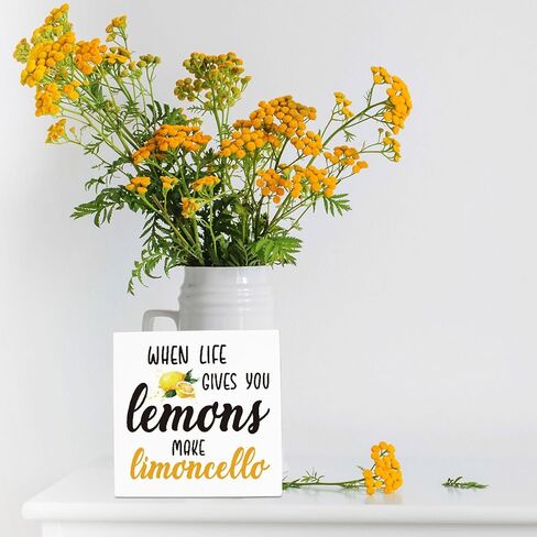 Summer Decor, Summer Decorations for Home Office, Summer Sign, Lemon Sign, Lemon Kitchen Decor, Pucker Up Buttercup Sign, Summer Office Desk Decor 5 X 5 Inch in Saudi Arabia