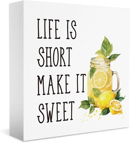Summer Decor, Summer Decorations for Home Office, Summer Sign, Lemon Sign, Lemon Kitchen Decor, Pucker Up Buttercup Sign, Summer Office Desk Decor 5 X 5 Inch in Saudi Arabia