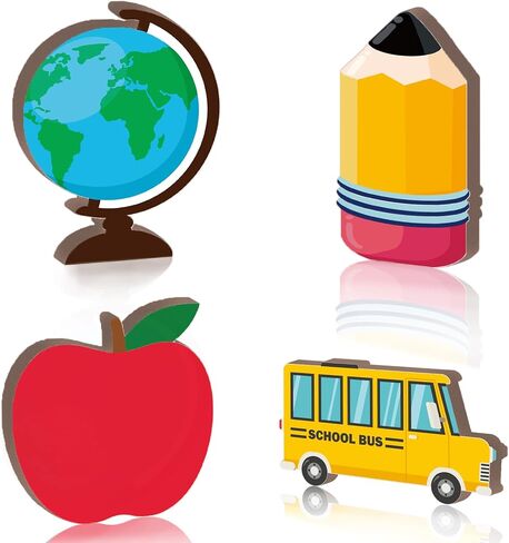 4 Pieces Back to School Wooden Table Centerpiece Decor Ready to Learn Woodentable Toppers Welcome Back to School Party Decoration for School Classroom Home Teacher Party Decorations in Kuwait