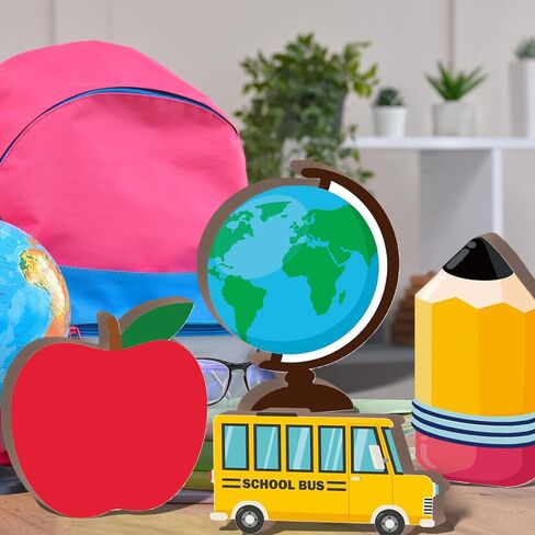 4 Pieces Back to School Wooden Table Centerpiece Decor Ready to Learn Woodentable Toppers Welcome Back to School Party Decoration for School Classroom Home Teacher Party Decorations in Kuwait