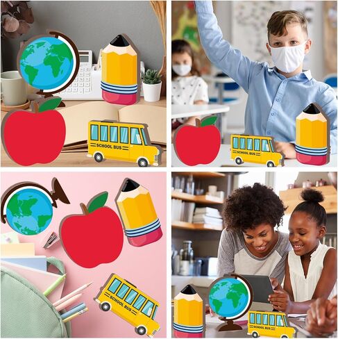 4 Pieces Back to School Wooden Table Centerpiece Decor Ready to Learn Woodentable Toppers Welcome Back to School Party Decoration for School Classroom Home Teacher Party Decorations in Kuwait