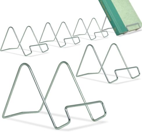 BANBERRY DESIGNS Silver Wire Easel Display Stand - Smooth Chrome Metal - 3 Inch - Pack of 6 in Saudi Arabia