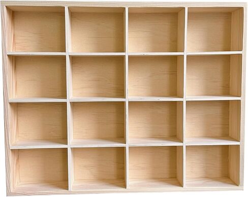 LONG TAO 1 Pcs 13.4''x10.6''x2'' Wooden Storage Divider Box Showcase Display Box Organization Tray Tabletop Box with 12 Compartments for Home Craft Office Kitchen Storage (Vintage Color) in Kuwait