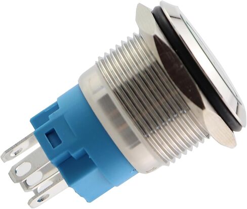 Weiliruichi Self Locking Metal Pushbutton Switch with Pre Wiring 19mm/0.75inch Self Resetting Activation Power Button Waterproof for Automatic Equipment Household Appliances Boats Cars Trucks Blue in Saudi Arabia