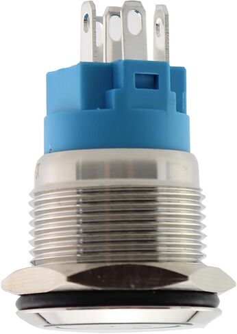 Weiliruichi Self Locking Metal Pushbutton Switch with Pre Wiring 19mm/0.75inch Self Resetting Activation Power Button Waterproof for Automatic Equipment Household Appliances Boats Cars Trucks Blue in Saudi Arabia