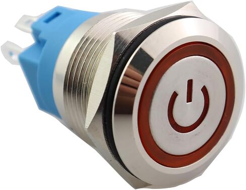 Weiliruichi Self Locking Metal Pushbutton Switch with Pre Wiring 19mm/0.75inch Self Resetting Activation Power Button Waterproof for Automatic Equipment Household Appliances Boats Cars Trucks Blue in Saudi Arabia