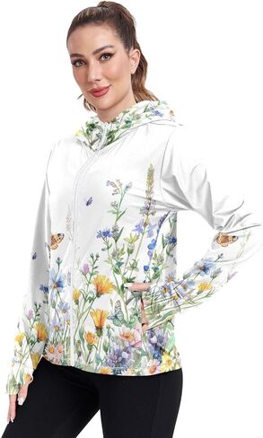 senya Women's Sun Protection Shirt Mermaid Scales Flower Leopard Long Sleeve Hoodie Jacket Summer in Saudi Arabia