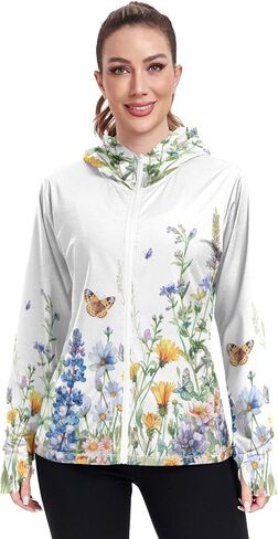 senya Women's Sun Protection Shirt Mermaid Scales Flower Leopard Long Sleeve Hoodie Jacket Summer in Saudi Arabia