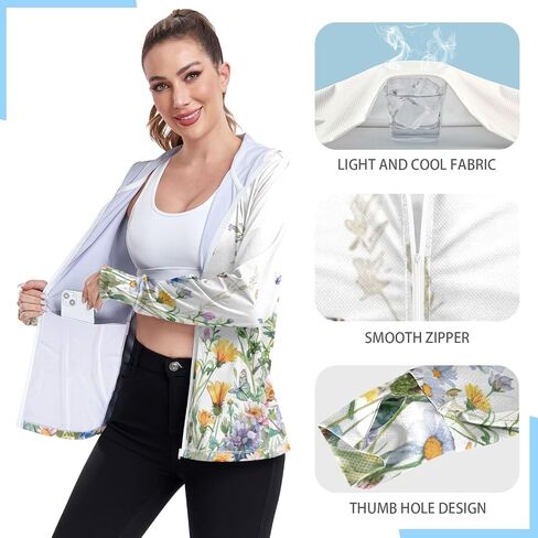 senya Women's Sun Protection Shirt Mermaid Scales Flower Leopard Long Sleeve Hoodie Jacket Summer in Saudi Arabia