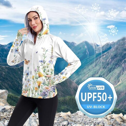 senya Women's Sun Protection Shirt Mermaid Scales Flower Leopard Long Sleeve Hoodie Jacket Summer in Saudi Arabia