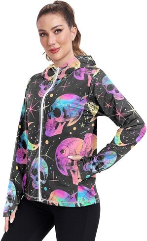 senya Women's Sun Protection Shirt Mermaid Scales Flower Leopard Long Sleeve Hoodie Jacket Summer in Saudi Arabia