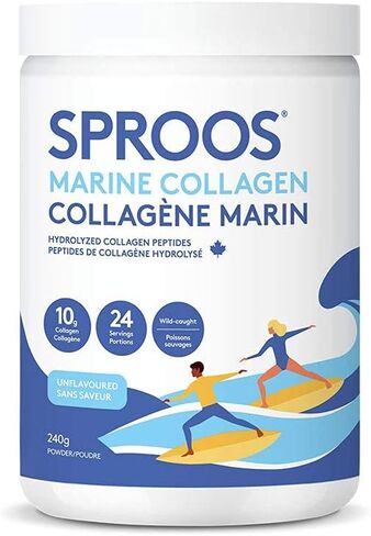 مسحوق ببتيد الكولاجين البحري SPROOS | تم صيده في البرية، وغير معدّل وراثيًا وخالي من الغلوتين | بدون نكهة وعديم الرائحة، حوض، 240 جرام in Saudi Arabia