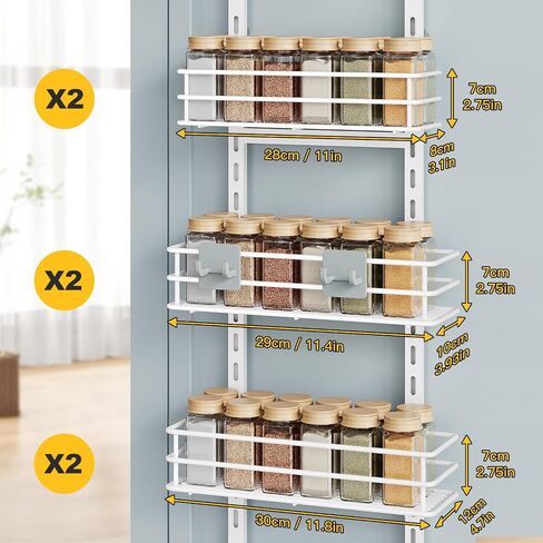 Over the Door Pantry Organizer, Metal Pantry Organizers and Storage, 5-Tier Over the Door Organizer, Pantry Door Organizer for Easy Install, Black in Saudi Arabia