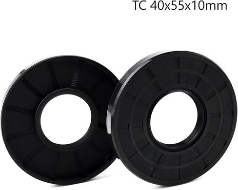 ختم عمود الزيت XiKe، أختام الشفاه، TC 40x55x10 مم غطاء مطاطي النتريل شفة مزدوجة مع زنبرك، أختام زيت لأعمدة التحمل، أعمدة دوارة، إلخ، عبوة سوداء مكونة من 2 in Saudi Arabia