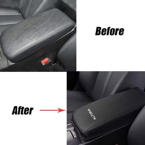 غطاء حماية لمسند ذراع السيارة من XITER، قطعة واحدة من وسادة جلدية لوحدة التحكم المركزية تناسب Nissan Altima 2019-2024، ملحقات داخلية لصندوق مسند ذراع وحدة التحكم المركزية (ألياف الكربون) in Kuwait