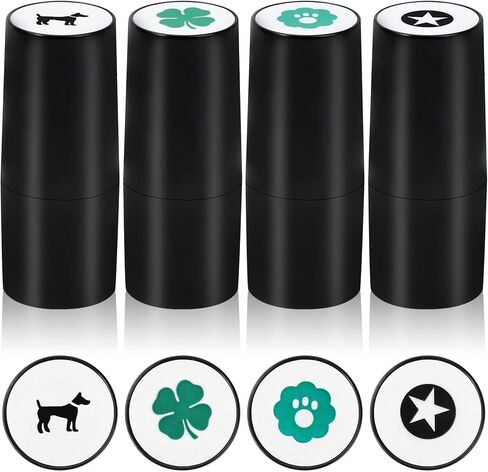 4 Pieces Golf Ball Stamps Personalized Golf Ball Marker Four-Leaf Clover Star Golf Ball Stamper Custom Golf Ball Marker for Golfer Present Golf Learners in Kuwait