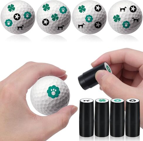 4 Pieces Golf Ball Stamps Personalized Golf Ball Marker Four-Leaf Clover Star Golf Ball Stamper Custom Golf Ball Marker for Golfer Present Golf Learners in Kuwait