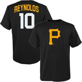 Bryan Reynolds Pittsburgh Pirates MLB Kids Youth 8-20 Black Official Player Name & Number Jersey T-Shirt