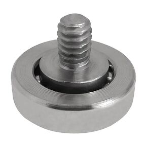 OCS Parts Stainless Steel Flat Ball Bearing Rollers | 29/32" OD Bearing Roller with 1/4-20 x5/8" L Flat Head Screw Stud | B30-1210
